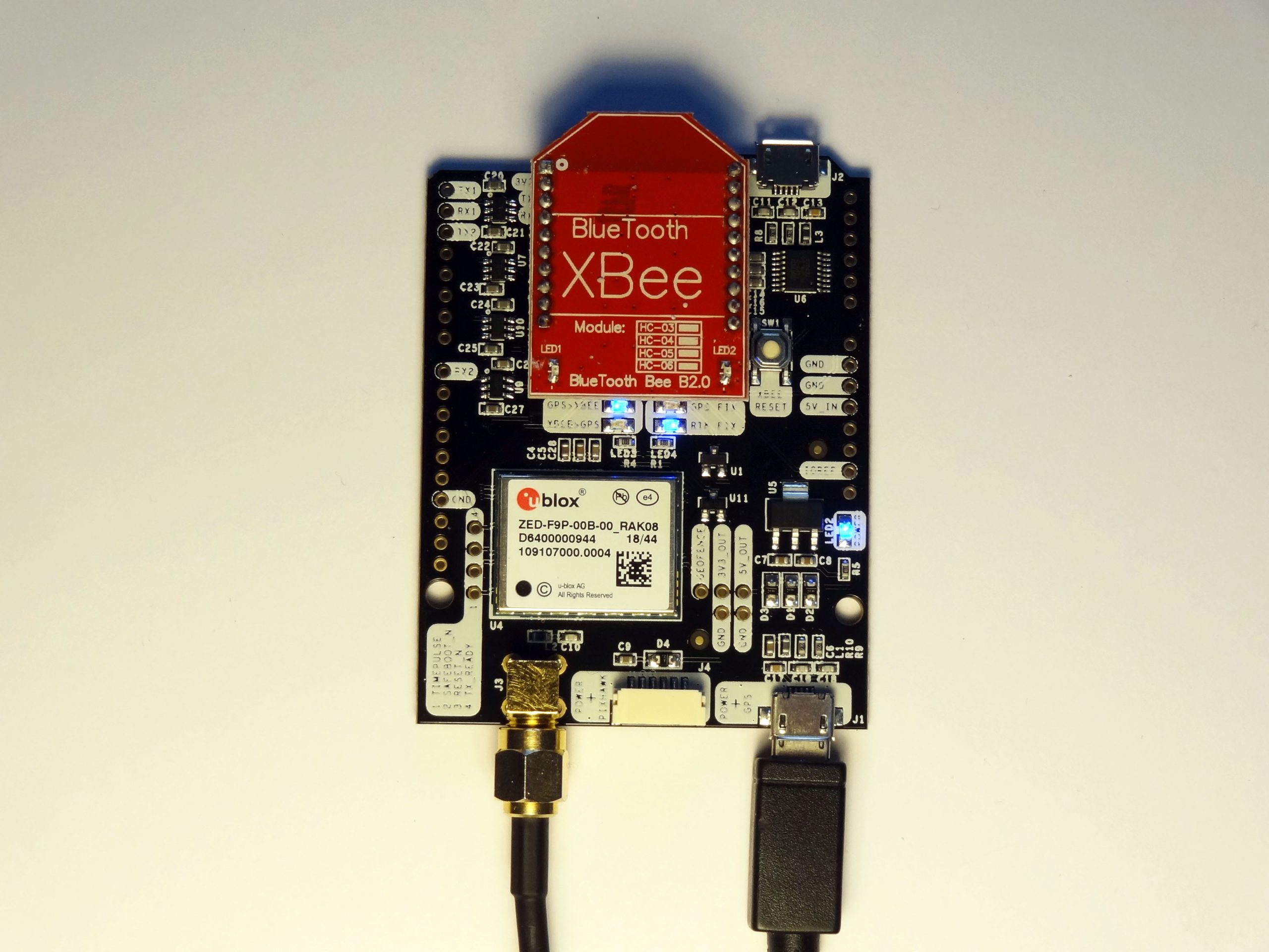 simpleRTK2B Bluetooth mounted