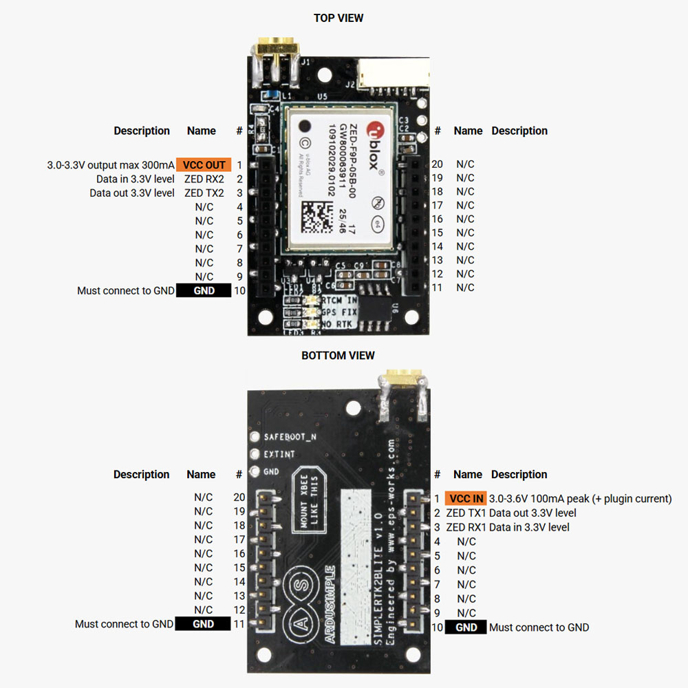 simpleRTK2B Lite (u-blox ZED-F9P) multiband RTK GPS board - ArduSimple