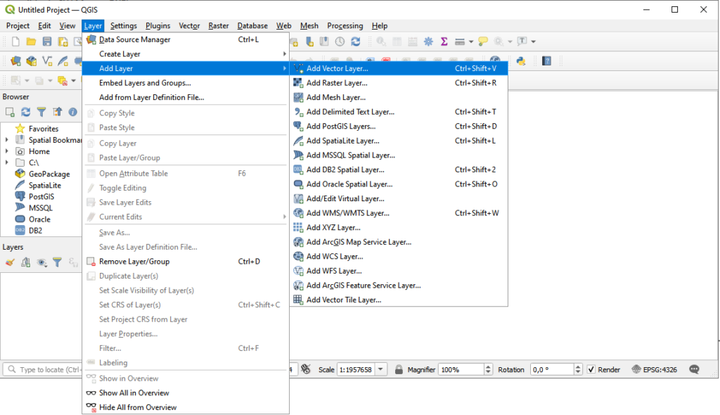 QGIS add layer