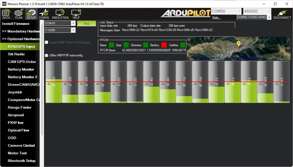 Отправка поправок базовой станции RTK в ArduPilot с помощью Mission