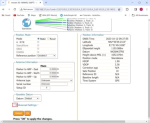 como configurar simpleRTK3B como estación base estática Septentrio5