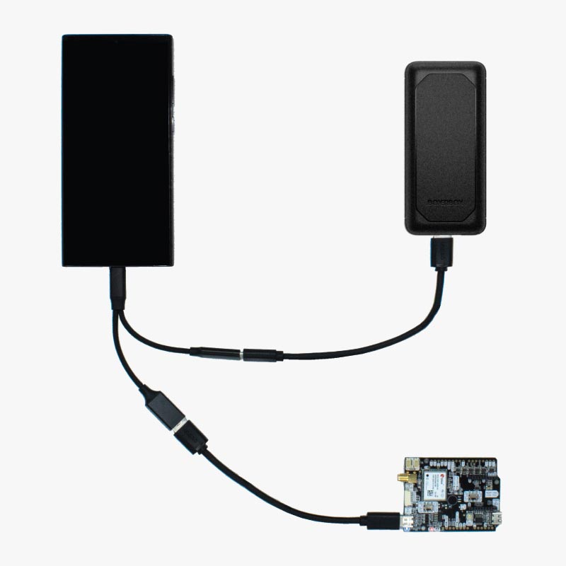 USB-C на ходу (OTG) с внешним блоком питания USB-C - ArduSimple