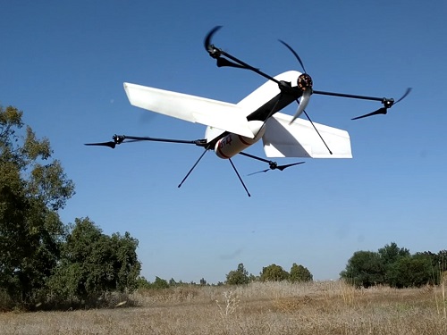 Hybrid drone combines fixed-wing and multi-rotor