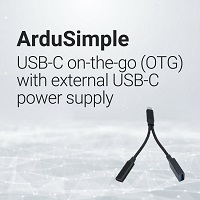 USB-C portátil (OTG) con fuente de alimentación USB-C externa