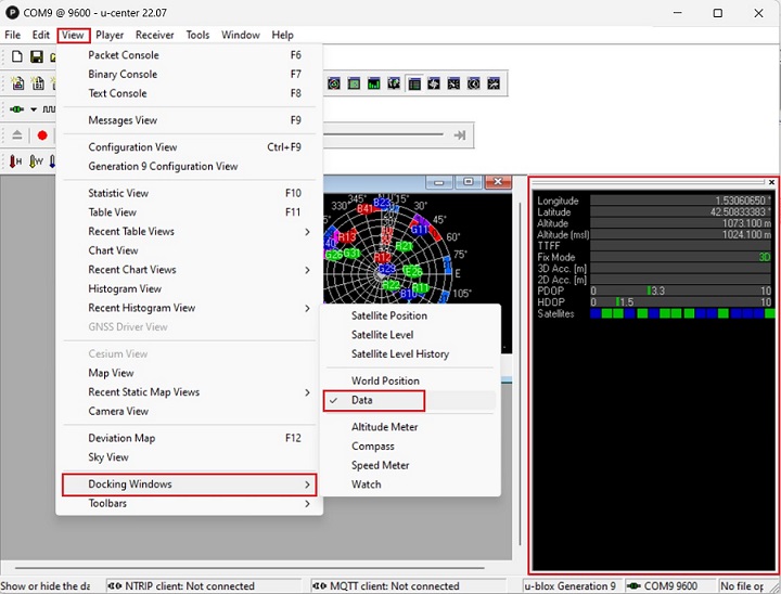 turorial cómo visualizar GNSS RTK paso 3 en tiempo real