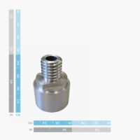 Marine thread adapter for survey GNSS Multiband antenna Dimensiones de la antena GNSS multibanda