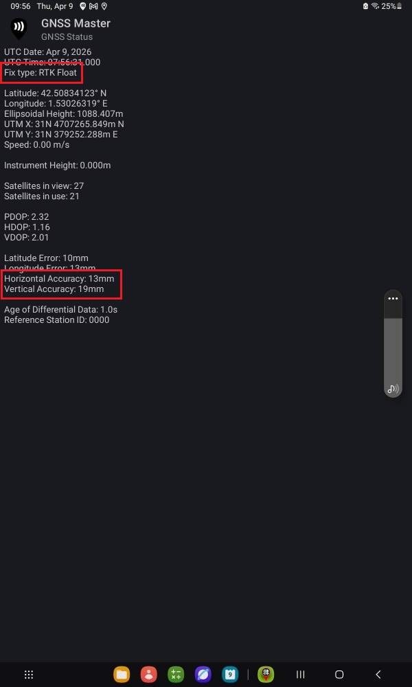 Handleiding voor gebruik ArduSimple RTK Smart Antenne met Mapit GIS Android-reparatie nauwkeurigheid