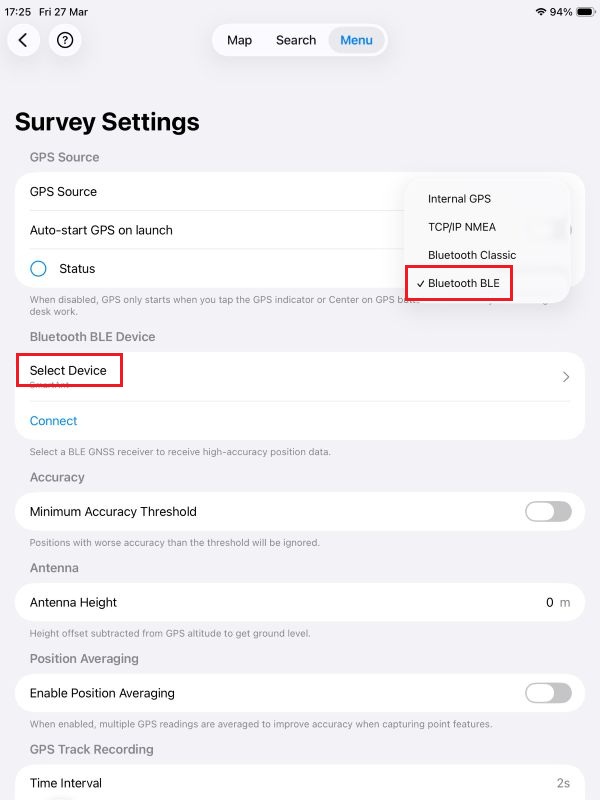 Handleiding voor gebruik ArduSimple RTK Smart Antenne met Mapit GIS iOS GPS-bron
