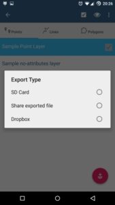 expport your survey work from Android device to QIGS and AutoCAD7