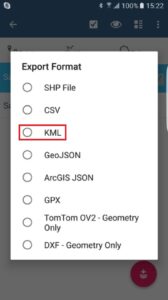 exporter votre survey travailler depuis un appareil Android vers QIGS et AutoCAD8