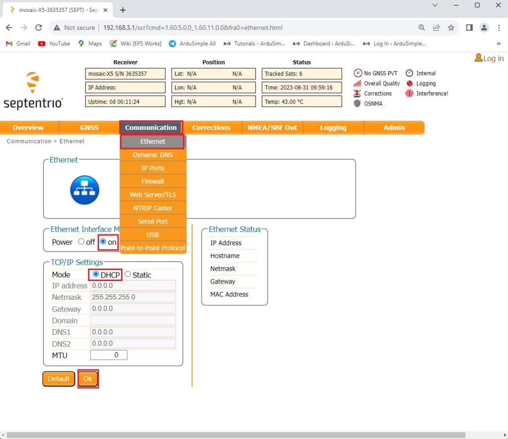 compartir estación base con RTK2go a través de 3bshield8