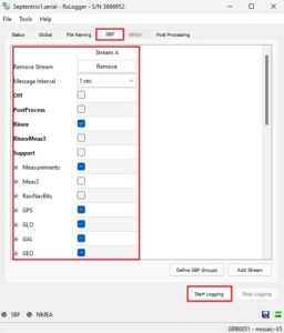 So generieren Sie RINEX-Dateien mit simpleRTK3B RxLogger