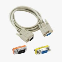 RS232 cable set with null modem and gender changer